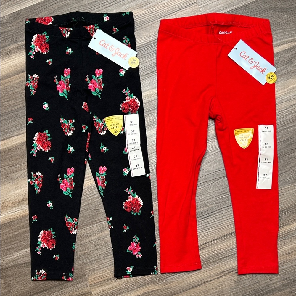 NWT Red and Floral Leggings